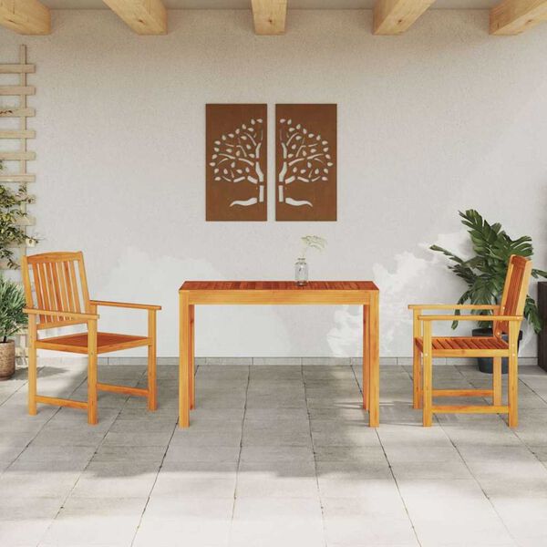 vidaXL Set de masă pentru grădină 3 pcs Maro Lemn Solid de Acacia
