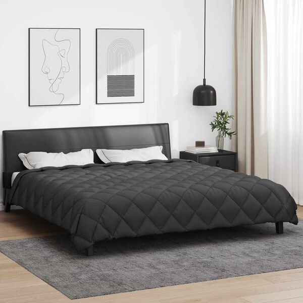 vidaXL Duvet de iarnă Antracit 200 x 200 cm Microfibră