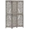 vidaXL Paravan cameră sculptat manual 3 panouri gri 120x165 cm mango
