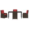 vidaXL Set de masă pentru grădină 5 pcs Maro Rattan poli