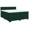 vidaXL Pat box spring cu saltea, verde &icirc;nchis, 200x200 cm, catifea