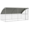 vidaXL Cușcă pentru c&acirc;ini 2 pcs Argintiu 4 x 2 x 2 m Oțel galvanizat