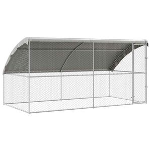vidaXL Cușcă pentru c&acirc;ini 2 pcs Argintiu 4 x 2 x 2 m Oțel galvanizat
