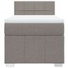 vidaXL Pat box spring cu saltea, gri taupe, 100x200 cm, textil