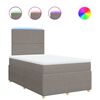 vidaXL Pat box spring cu saltea, taupe, 120x190 cm material textil