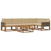 vidaXL Set de canapele de exterior cu pernă 6 pcs Natural și Bej