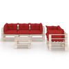 vidaXL Set mobilier de grădină, cu perne, 6 piese, lemn de pin