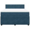 vidaXL Pat box spring cu saltea, albastru, 160x200 cm, catifea