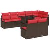vidaXL Set de canapele pentru grădină 9 buc. Maro Rattan poli