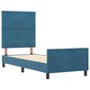 vidaXL Pat cu arcuri cu headboard Albastru &icirc;nchis 80 x 200 cm Catifea