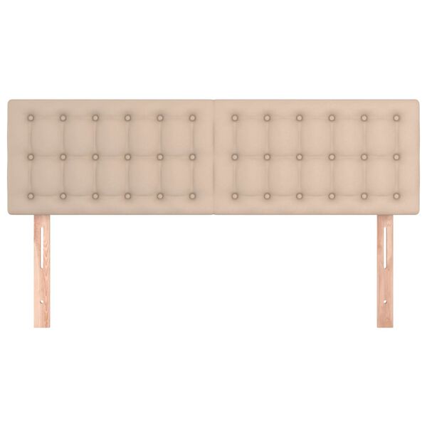 vidaXL Tăblii de pat 2 buc. cappuccino 72x5x78/88 cm piele ecologică