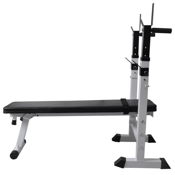 vidaXL Bancă fitness cu rastel greutăți, set haltere/gantere, 120 kg
