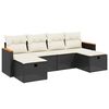 vidaXL Set mobilier de grădină cu perne, 6 piese, negru, poliratan