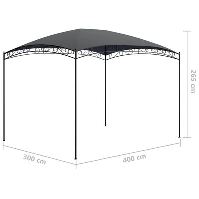 vidaXL Pavilion, antracit, 3 x 4 x 2,65 m, 180 g/m²