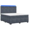 vidaXL Pat boxspring cu saltea Gri &icirc;nchis 200 x 200 cm Catifea