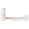 vidaXL Cadru de pat fără saltea, alb, 120x190 cm, lemn masiv pin