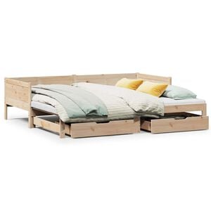 vidaXL Pat de zi cu extensie și sertare fără saltea, 80x200 cm