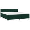 vidaXL Pat box spring cu saltea, verde &icirc;nchis, 180x200 cm, catifea