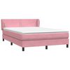 vidaXL Pat box spring cu saltea, roz, 140x210 cm, catifea