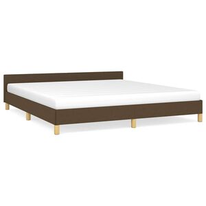 vidaXL Cadru de pat fără saltea, maro &icirc;nchis, 180x200 cm, textil