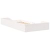 vidaXL Cadru de pat de podea Alb 75 x 190 cm Lemn masiv de pin
