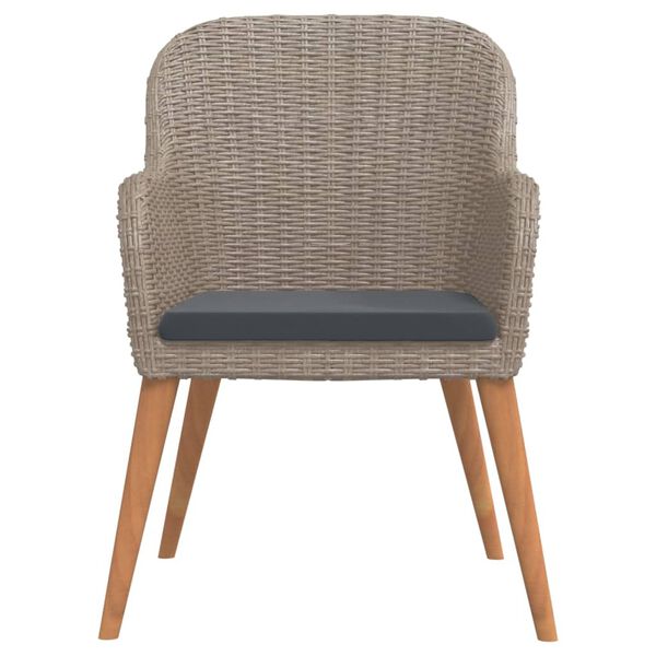 vidaXL Set de masă pentru grădină, 7 piese, cu perne, maro