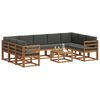 vidaXL Set de canapele de exterior cu pernă 10 pcs Natural și Antracit