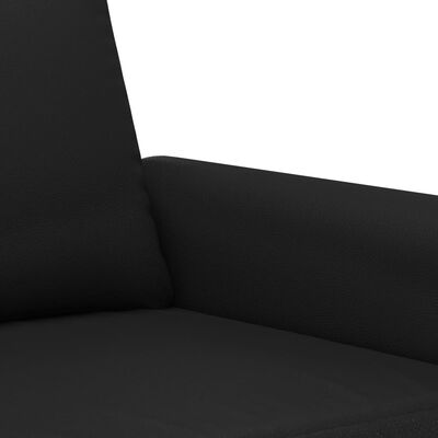 vidaXL Set de canapele cu perne, 3 piese, negru, piele ecologică