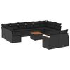 vidaXL Set mobilier de grădină cu perne, 13 piese, negru, poliratan