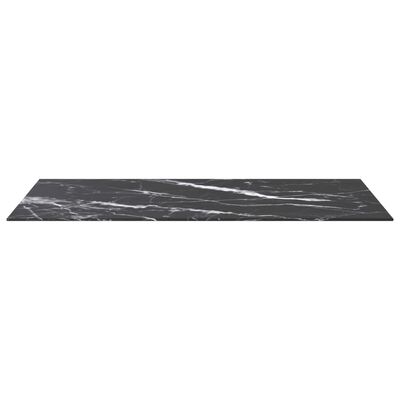vidaXL Blat masă negru 100x50 cm 6 mm sticlă securizată design marmură
