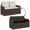 vidaXL Set de canapele pentru grădină cu pernă 6 pcs Maro Poli Rattan