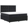 vidaXL Pat boxspring cu saltea cu headboard Negru 200 x 200 cm Catifea