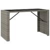 vidaXL Masă de bar cu blat din sticlă, gri, 185x80x110 cm, poliratan