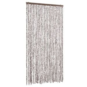 vidaXL Perdea pentru insecte, gri taupe și alb, 100 x 220 cm, chenille