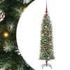 vidaXL Copac Artificial Slăb de Crăciun Verde și alb 120 cm