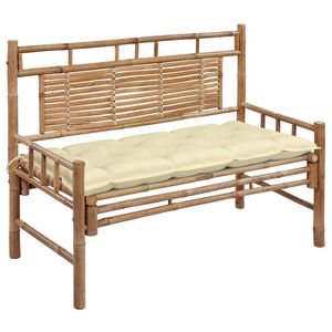 vidaXL Bancă de grădină cu pernă, 120 cm, bambus