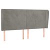 vidaXL Tăblie de pat cu aripioare gri deschis 203x23x118/128cm catifea