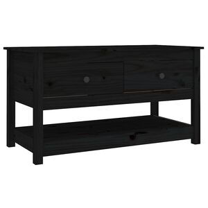 vidaXL Măsuță de cafea, negru, 102x49x55 cm, lemn masiv de pin