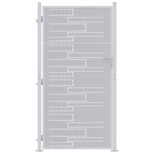 vidaXL Poartă de grădină 85 x 174 cm Oţel inoxidabil Argintiu Blocat