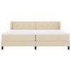 vidaXL Pat cu arcuri cu saltea cu headboard Crem 200 x 200 cm țesătură