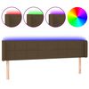vidaXL Tăblie de pat cu LED, maro &icirc;nchis, 183x16x78/88 cm, textil