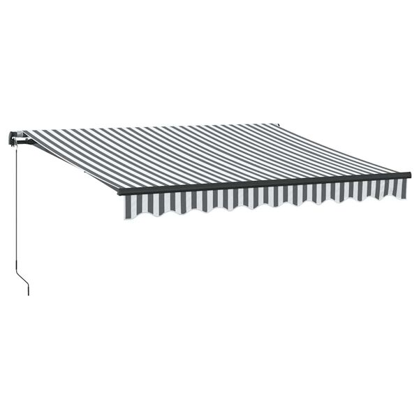 vidaXL Copertină retractabilă manual cu LED, antracit/alb, 300x250 cm