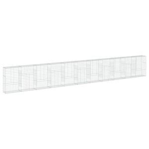 vidaXL Coș gabion cu capac, 1100x50x150 cm, fier galvanizat