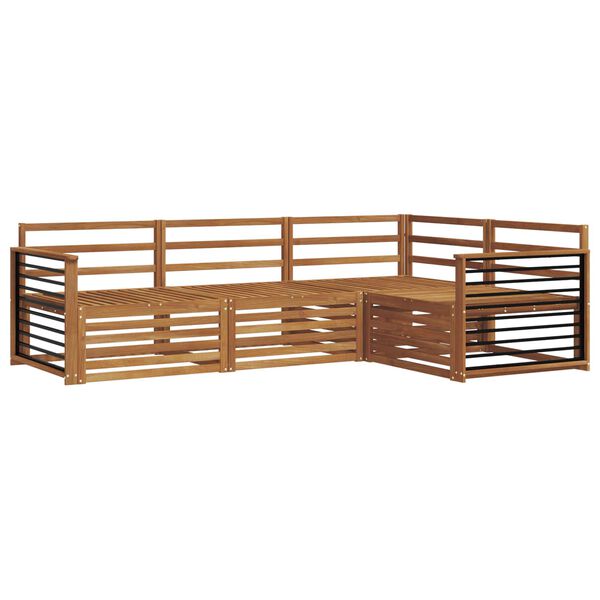 vidaXL Set de canapele de exterior 4 pcs natural Lemn Solid de Acacia