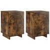 vidaXL Dulap de noapte 2 pcs Stejar fumuriu 33,5 x 34,5 x 50 cm