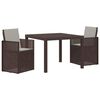 vidaXL Set de masă pentru grădină 3 pcs Maro și gri deschis PP