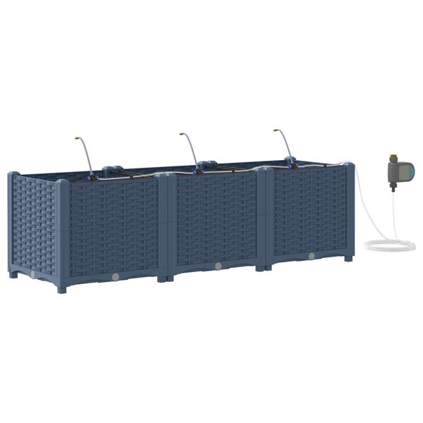 vidaXL Vază pentru Grădină 3 pcs Gri 120 x 40 x 37,5 cm Plastic