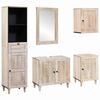 vidaXL Set de mobilier pentru baie cu sertar 5 pcs Alb Lemn compozit