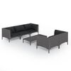 vidaXL Set de mobilier de grădină & perne 6 piese gri &icirc;nchis poliratan