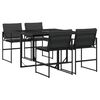 vidaXL Set mobilier de grădină, 5 piese, cu perne, negru, textilenă